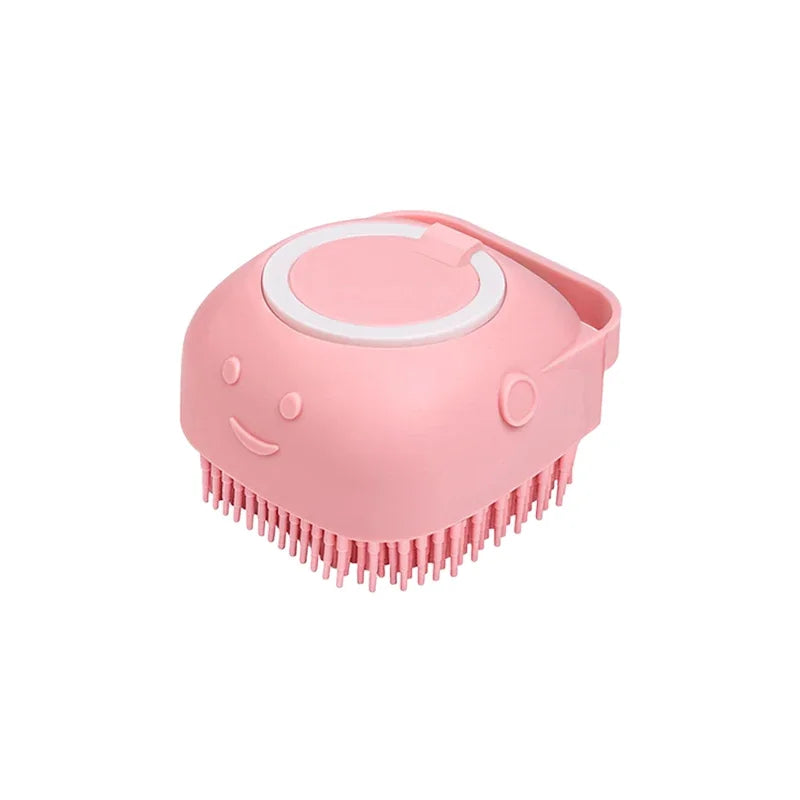 Pet Bathing Brush With Shampoo Dispenser
