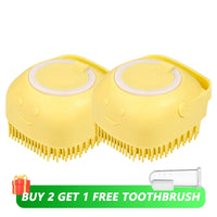 Pet Bathing Brush With Shampoo Dispenser