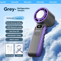 KINSCOTER Outdoor Foldable Portable Handheld Fan Mini Cooling Rechargeable 3600mAh 100-level Free Control High Speed Turbo Fan