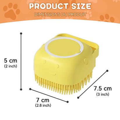 Pet Bathing Brush With Shampoo Dispenser