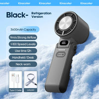 KINSCOTER Outdoor Foldable Portable Handheld Fan Mini Cooling Rechargeable 3600mAh 100-level Free Control High Speed Turbo Fan