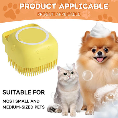 Pet Bathing Brush With Shampoo Dispenser