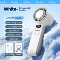 KINSCOTER Outdoor Foldable Portable Handheld Fan Mini Cooling Rechargeable 3600mAh 100-level Free Control High Speed Turbo Fan